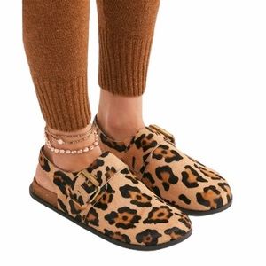 Free People Leopard Mules
